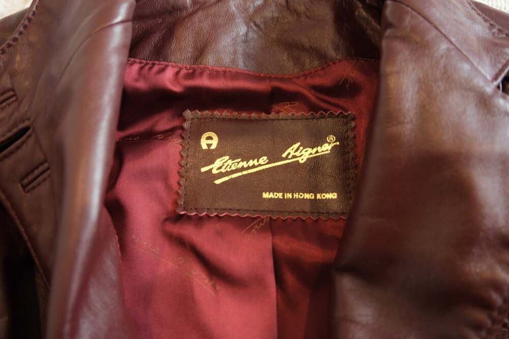 Vintage Etienne Aigner Burgundy Genuine Leather Blazer Jacket Size 8 70s 80s - Picture 5 of 11